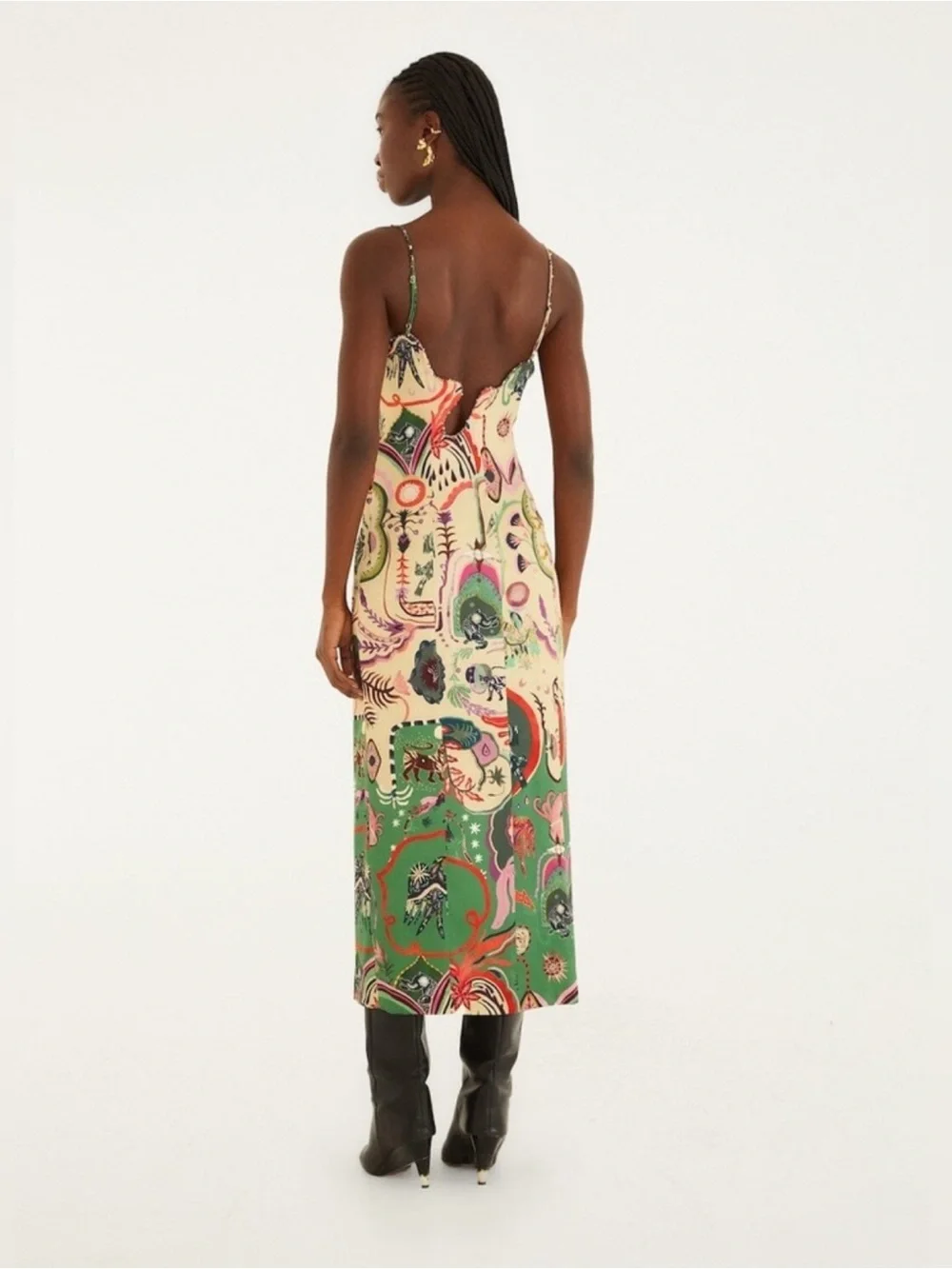 Farm Rio Farm Rio Beige Artsy Surreal Land
Beaded Sleeveless Midi Dress - Picture 5 of 9